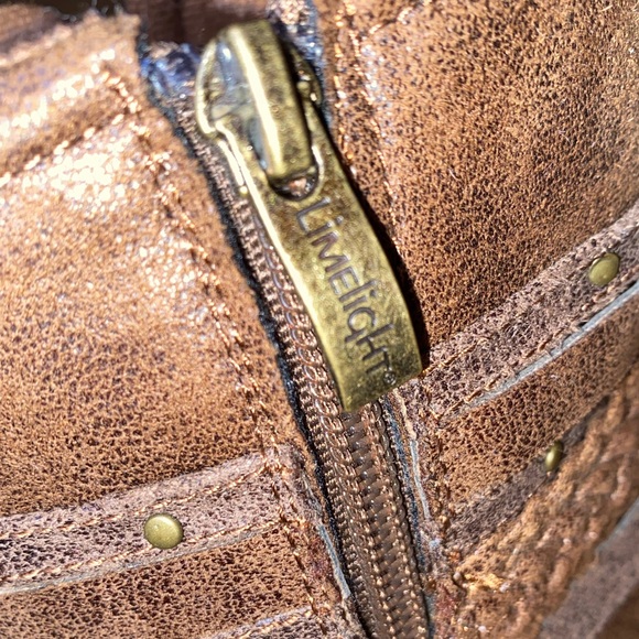 LIMELIGHT“Myka” Western Style Ankle Booties with Straps Low Heel Brown Size 9 - Picture 10 of 11